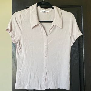 Lacausa button up polo shirt. Light lavender. New with tags